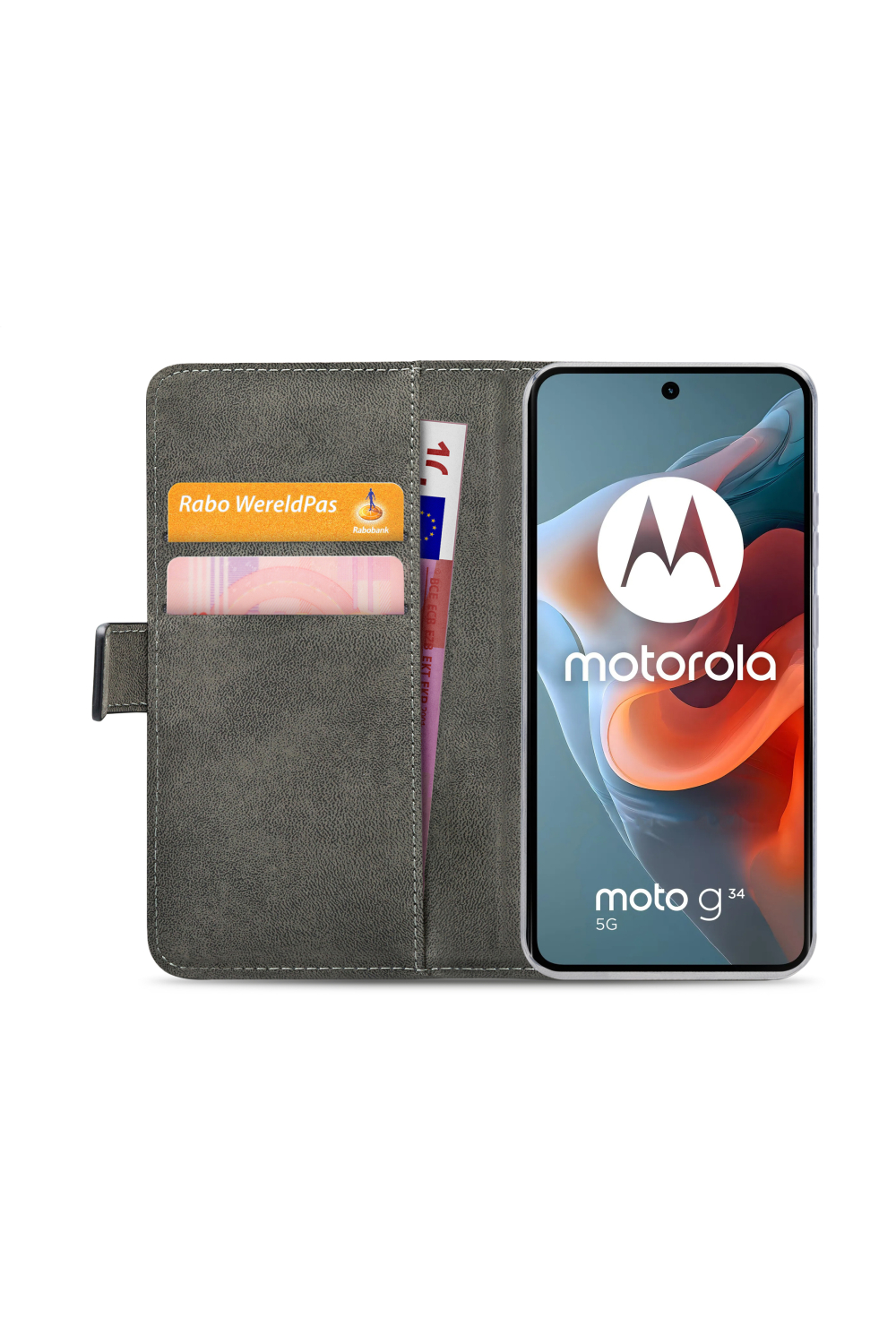 Mobilize Classic Gelly Wallet Book Case Motorola Moto G34 Black - Afbeelding 4