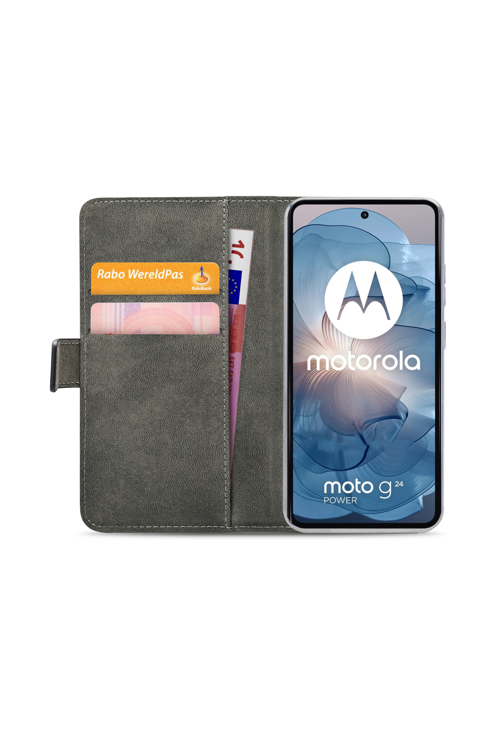 Mobilize Classic Gelly Wallet Book Case Motorola Moto G24 Power Black - Afbeelding 4