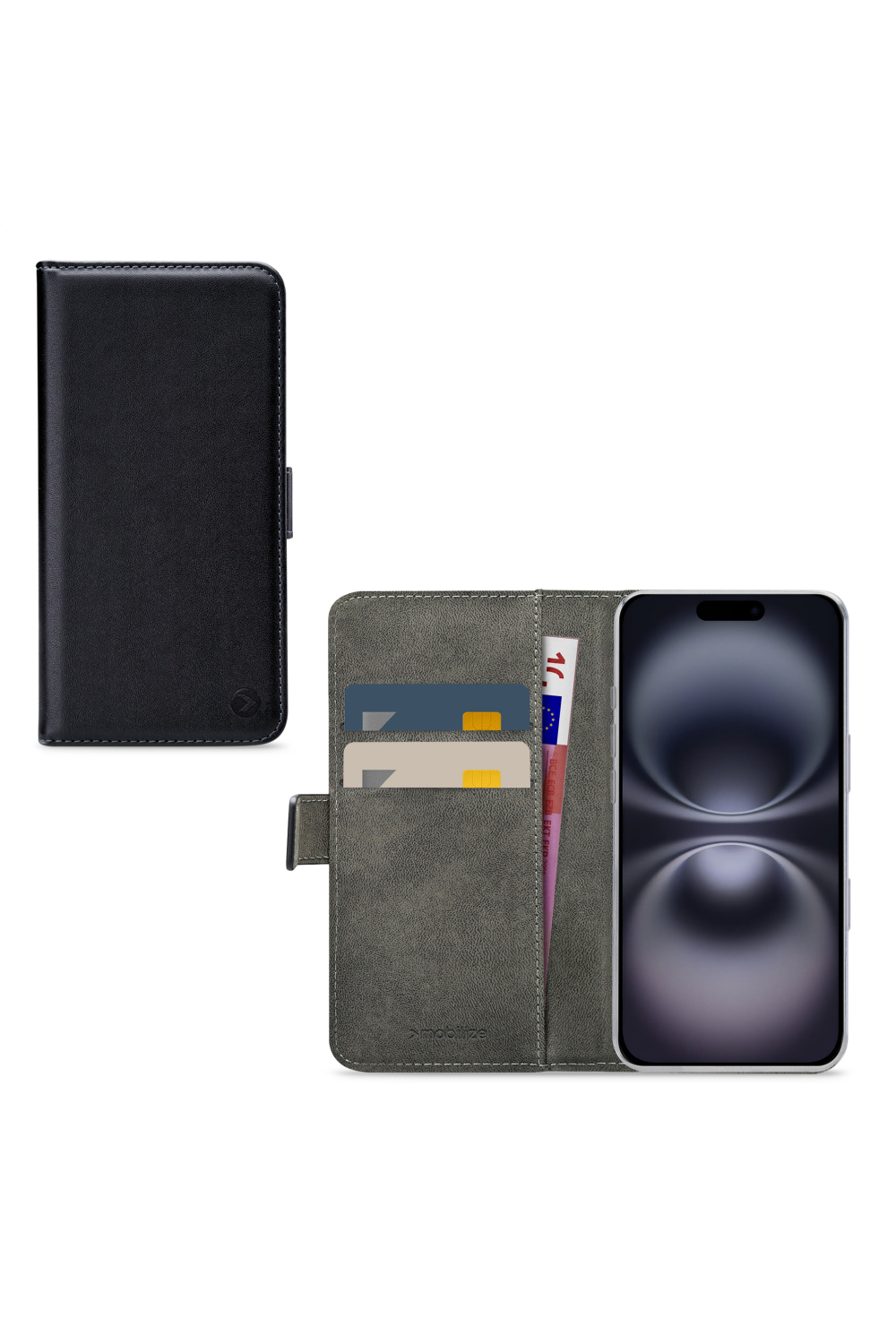 Mobilize Classic Gelly Wallet Book Case Apple Iphone 16 Black