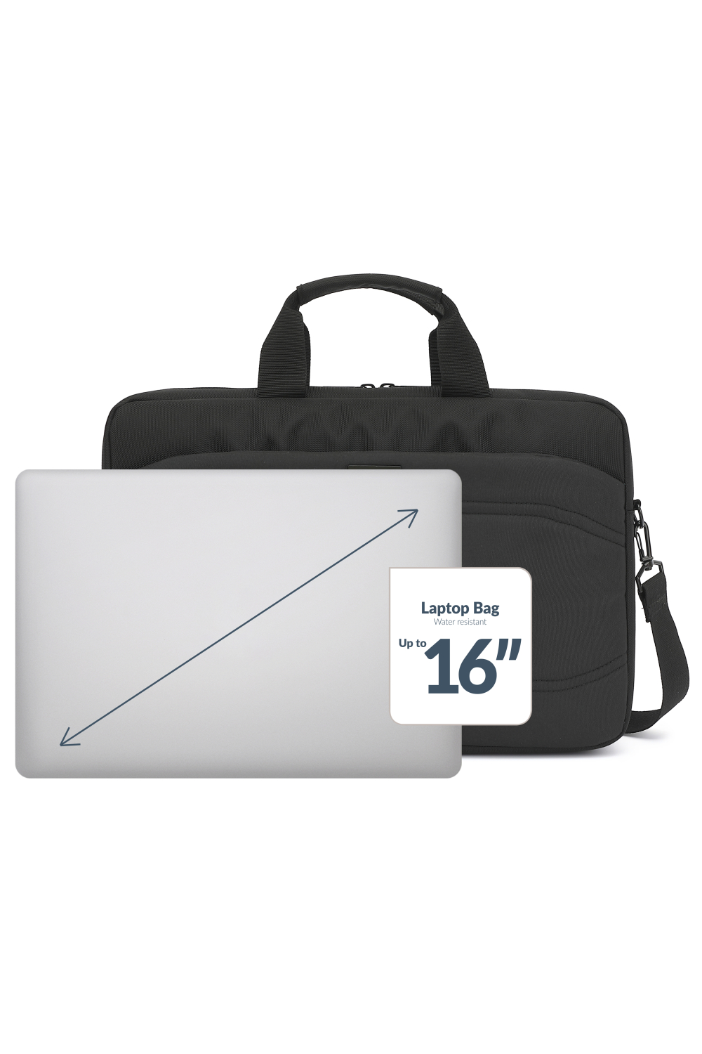 Mobilize Waterresistant Laptop Bag Up To 16Inch Black - Afbeelding 2