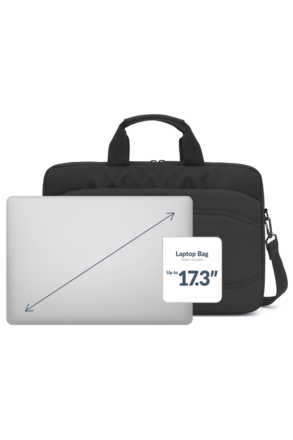 Mobilize Waterresistant Laptop Bag Up To 17.3Inch Black - Afbeelding 2
