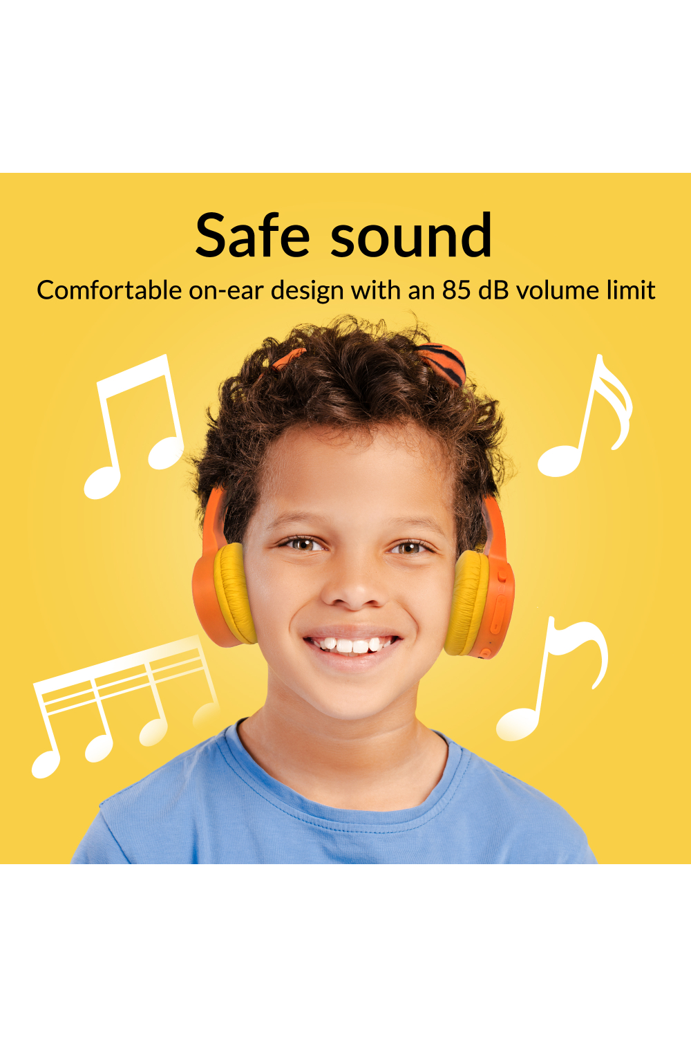 Mobilize Wireless/Wired Over Ear Kids Headphone 85Db Tiger - Afbeelding 6