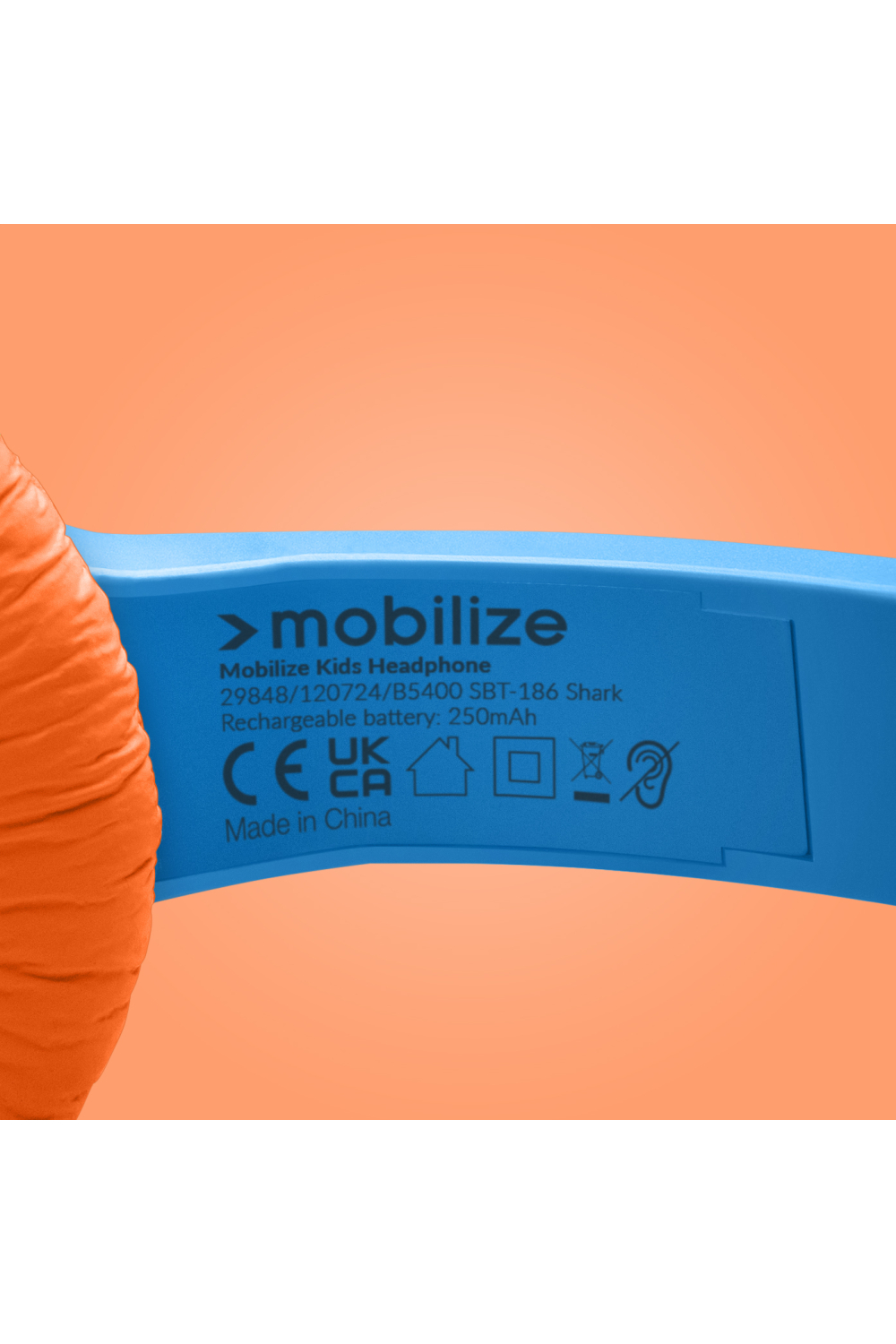 Mobilize Wireless/Wired Over Ear Kids Headphone 85Db Shark - Afbeelding 3