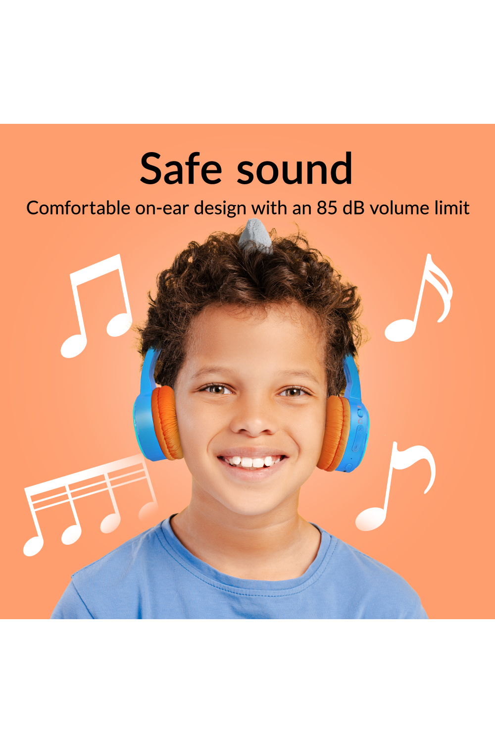 Mobilize Wireless/Wired Over Ear Kids Headphone 85Db Shark - Afbeelding 6