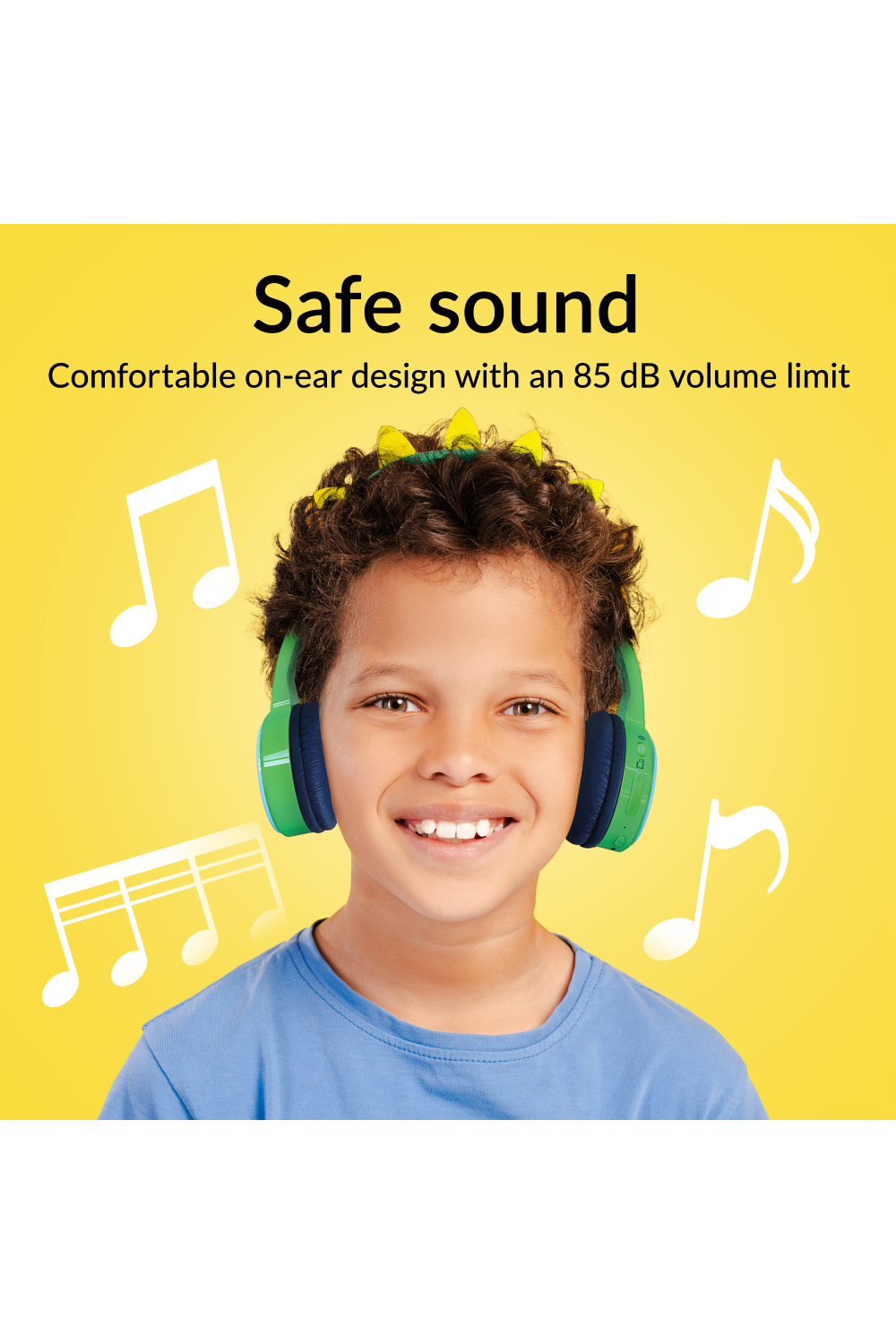 Mobilize Wireless/Wired Over Ear Kids Headphone 85Db Dinosaur - Afbeelding 6