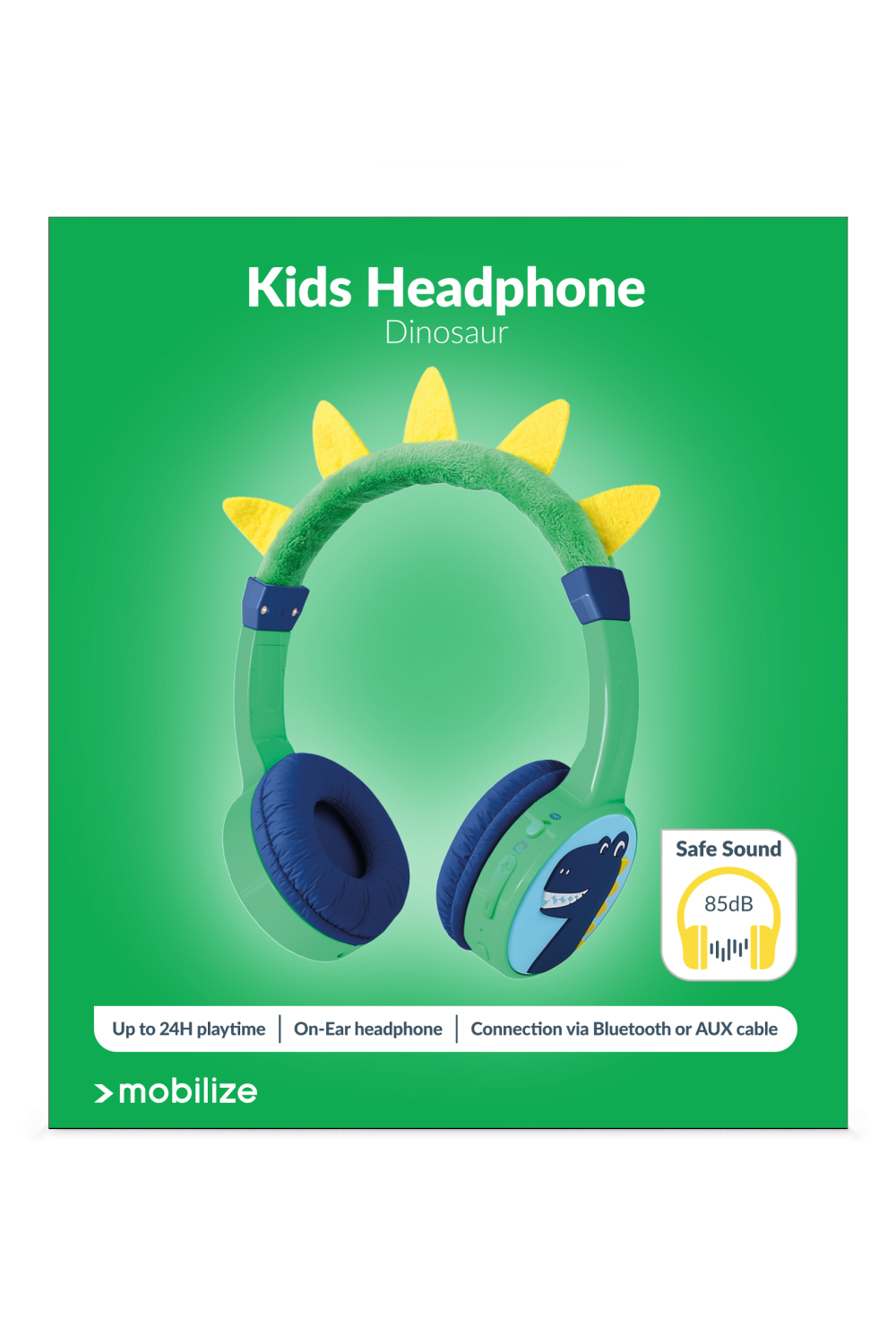 Mobilize Wireless/Wired Over Ear Kids Headphone 85Db Dinosaur - Afbeelding 9
