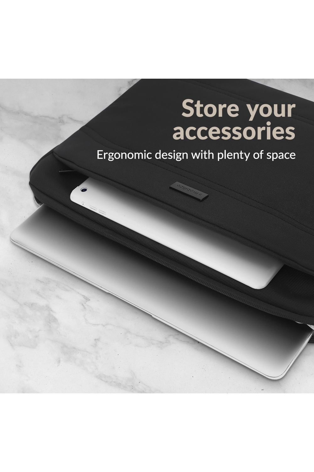 Mobilize Waterresistant Laptop Sleeve Up To 14Inch Black - Afbeelding 5