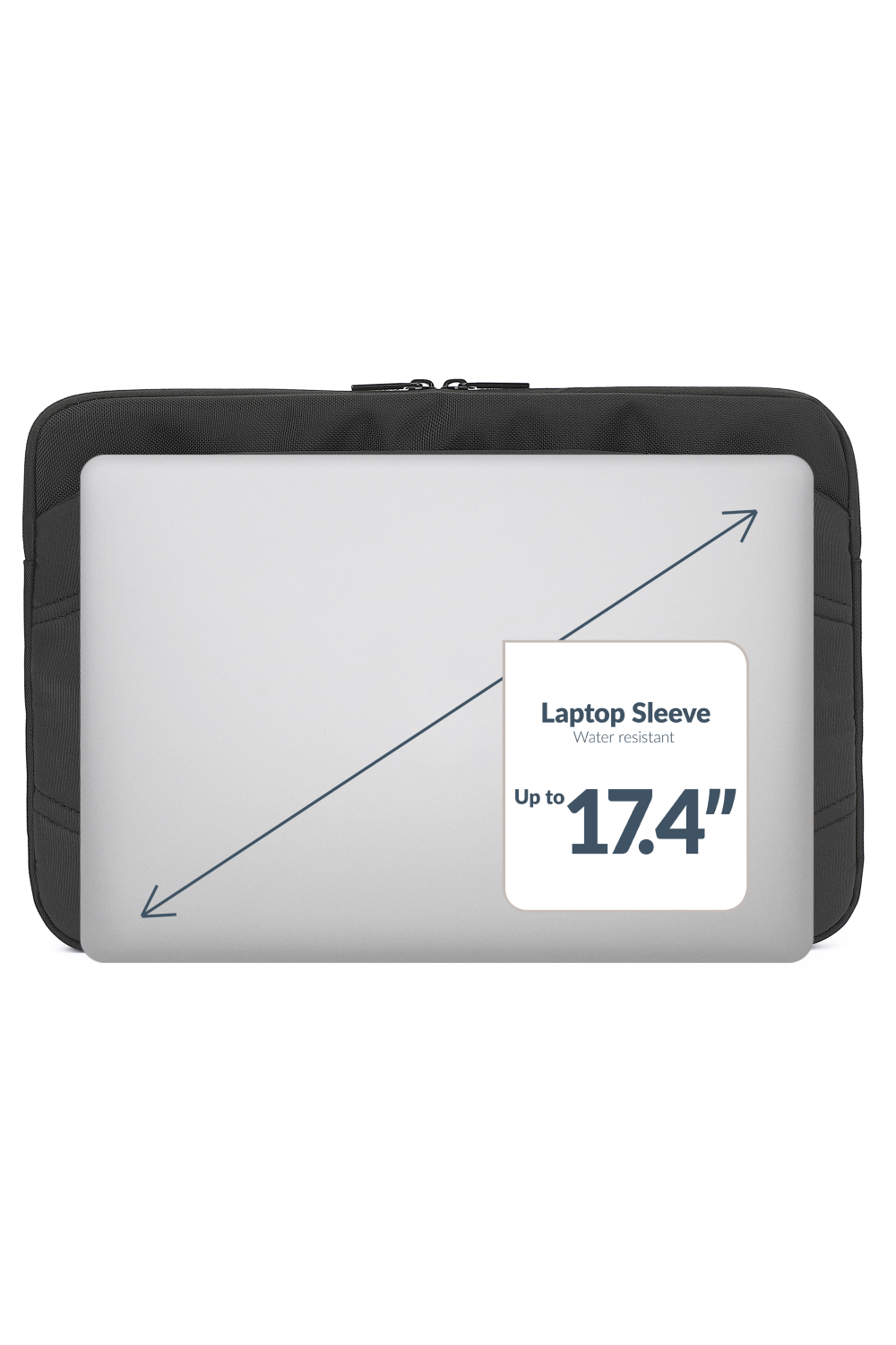 Mobilize Waterresistant Laptop Sleeve Up To 17.4Inch Black - Afbeelding 2