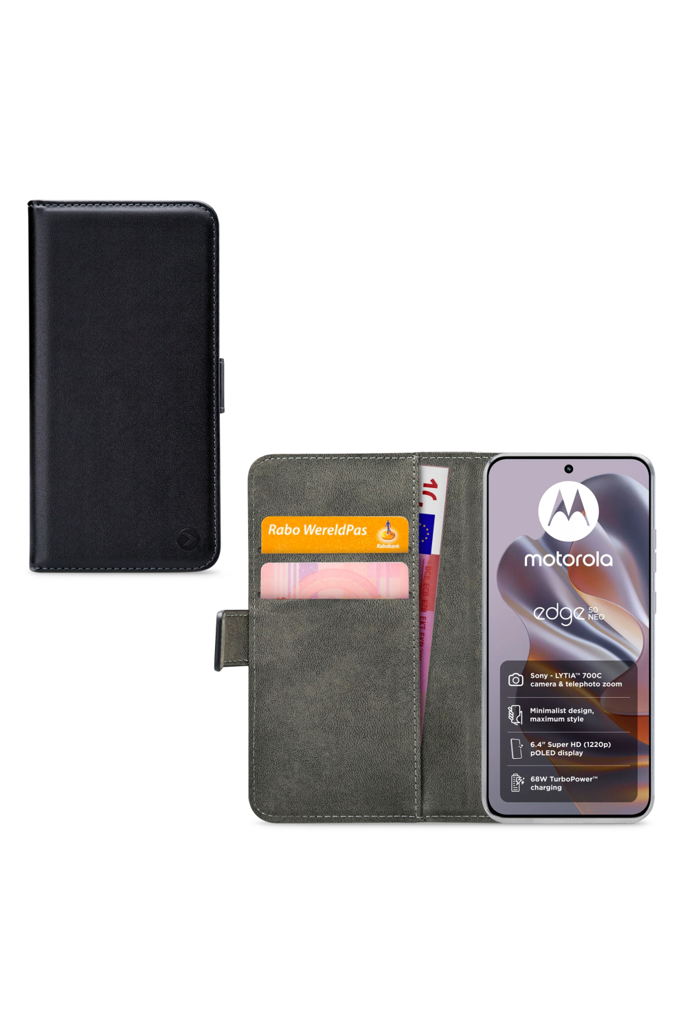 Mobilize Classic Gelly Wallet Book Case Motorola Edge 50 Neo Black