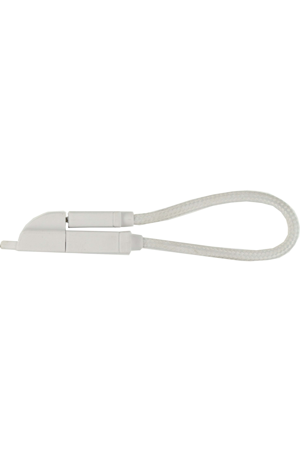 Keymate Charge/Sync Keychain Cable Nylon Braided Lightning White - Afbeelding 3