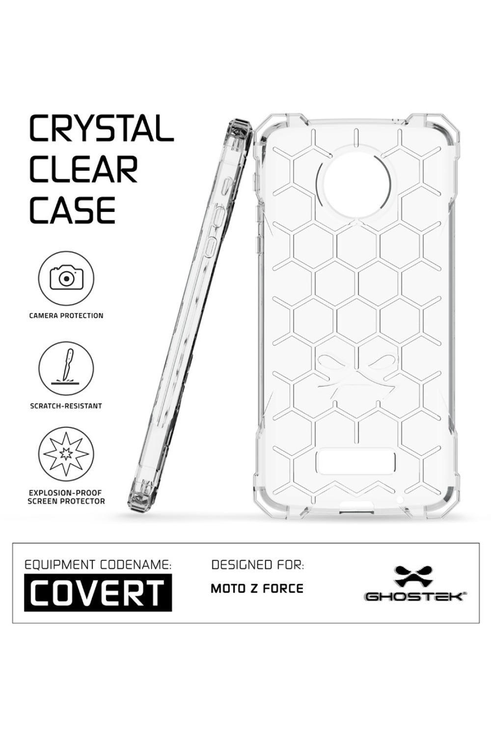 Ghostek Covert Protective Case Motorola Moto Z Clear - Afbeelding 4