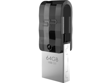Silicon Power C31 Dual Usb Pendrive Mobile 64Gb Usb-C Black