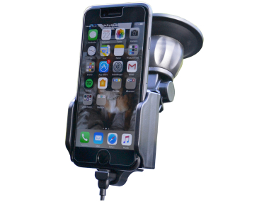 Kram 64405 Kram Fix2Car Adjustable Active Holder Window Incl. 2.1A Apple Lightning Car Charger 58-95Mm