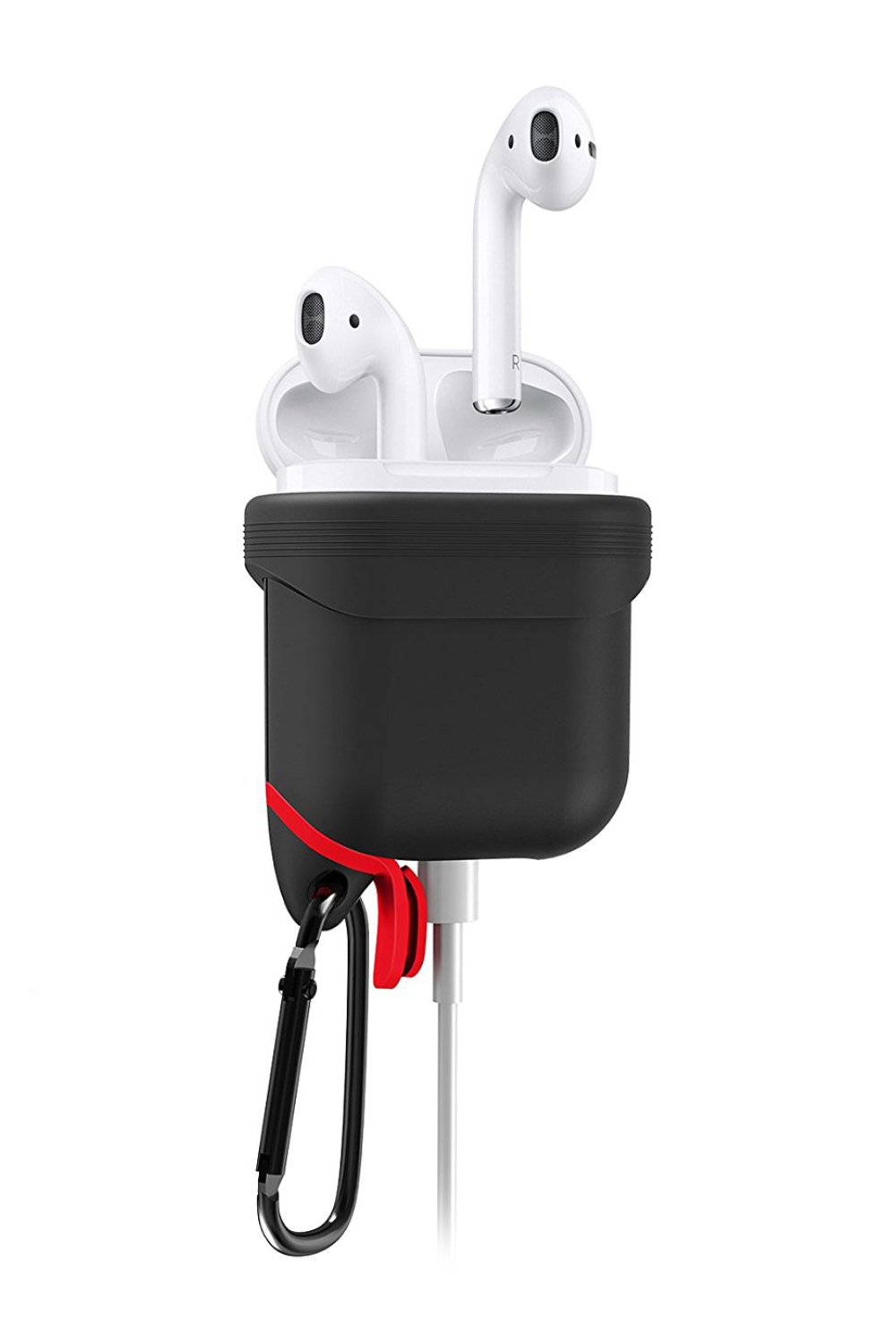 Xccess Shockproof Silicone Case With Hook For Apple Airpods Black - Afbeelding 2