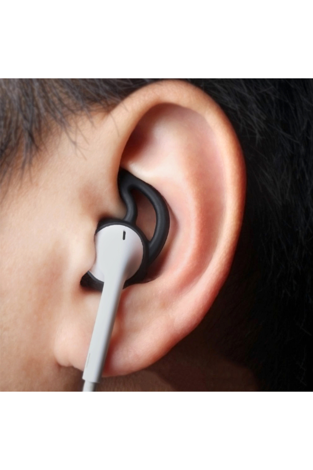 Xccess Silicone Earbuds With Ear Hook For Apple Earpod/Airpod Black - Afbeelding 2