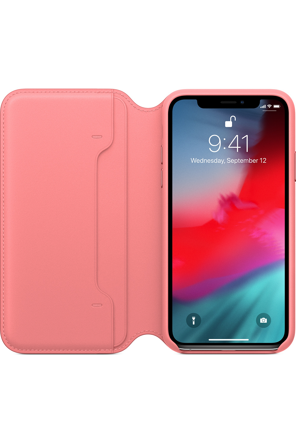Apple Mrx12Zm/A Apple Leather Folio Case Iphone Xs Peony Pink - Afbeelding 2