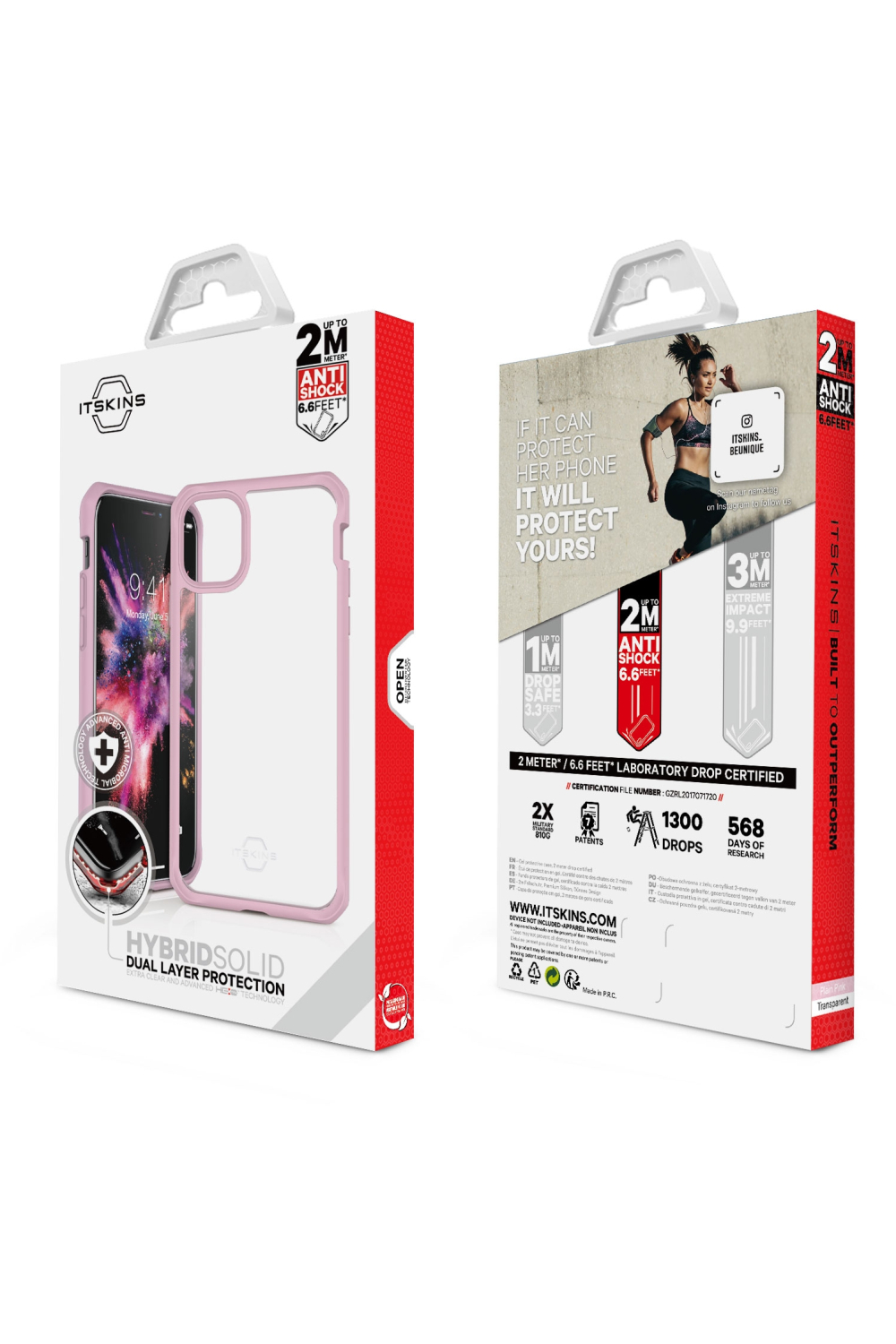 Itskins Level 2 Hybridsolid For Samsung Galaxy S10E Pink/Transparent - Afbeelding 7