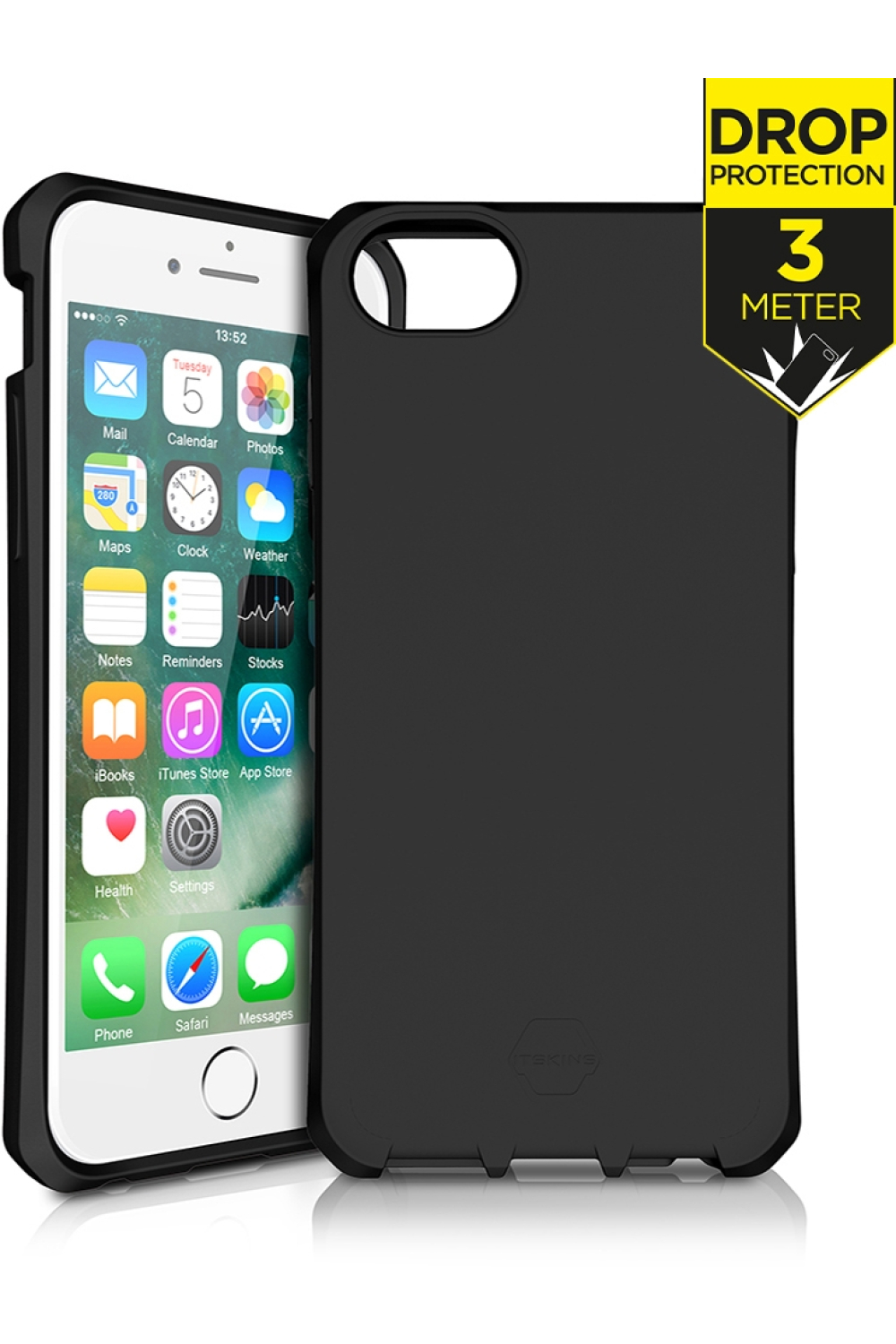Itskins Level 2 Spectrumsolid For Apple Iphone 6/6S/7/8/Se (2020/2022) Plain Black