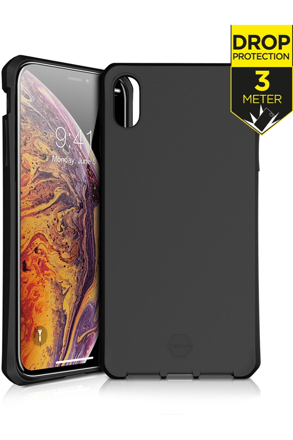 Itskins Level 2 Spectrumsolid For Apple Iphone Xs Max Plain Black