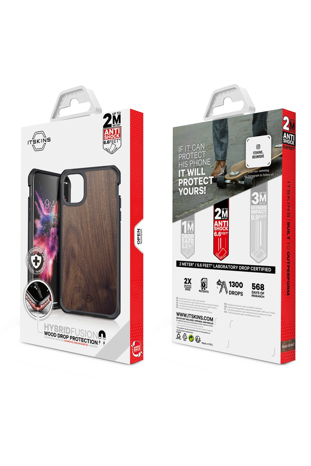 Itskins Level 2 Hybridfusion For Apple Iphone 11 Pro Max Dark Wood - Afbeelding 10