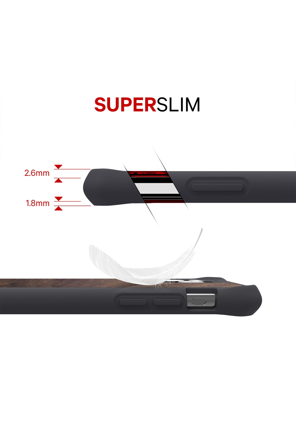 Itskins Level 2 Hybridfusion For Apple Iphone 11 Pro Max Dark Wood - Afbeelding 6