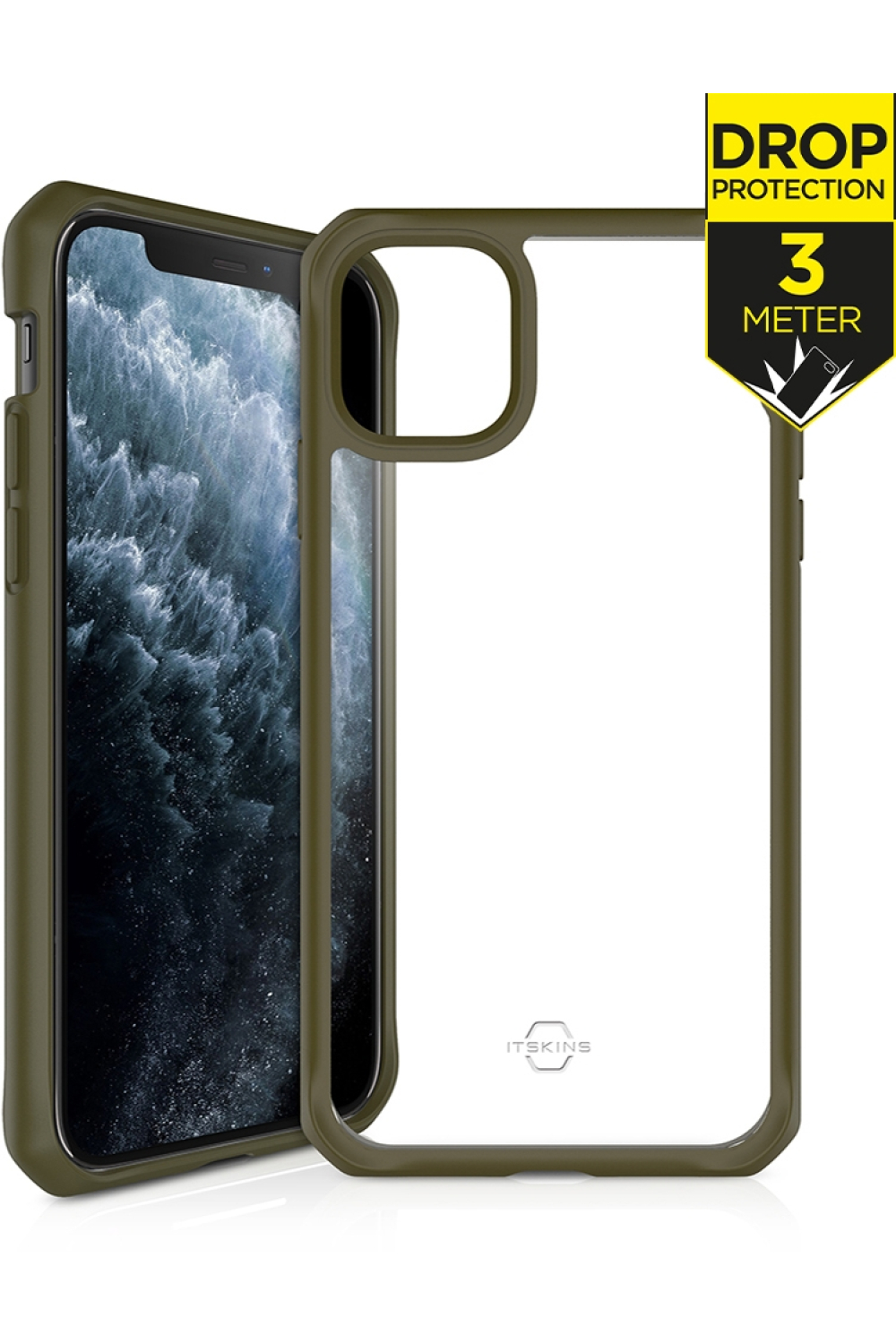 Itskins Level 2 Hybridsolid For Apple Iphone 11 Pro Kaki/Transparent
