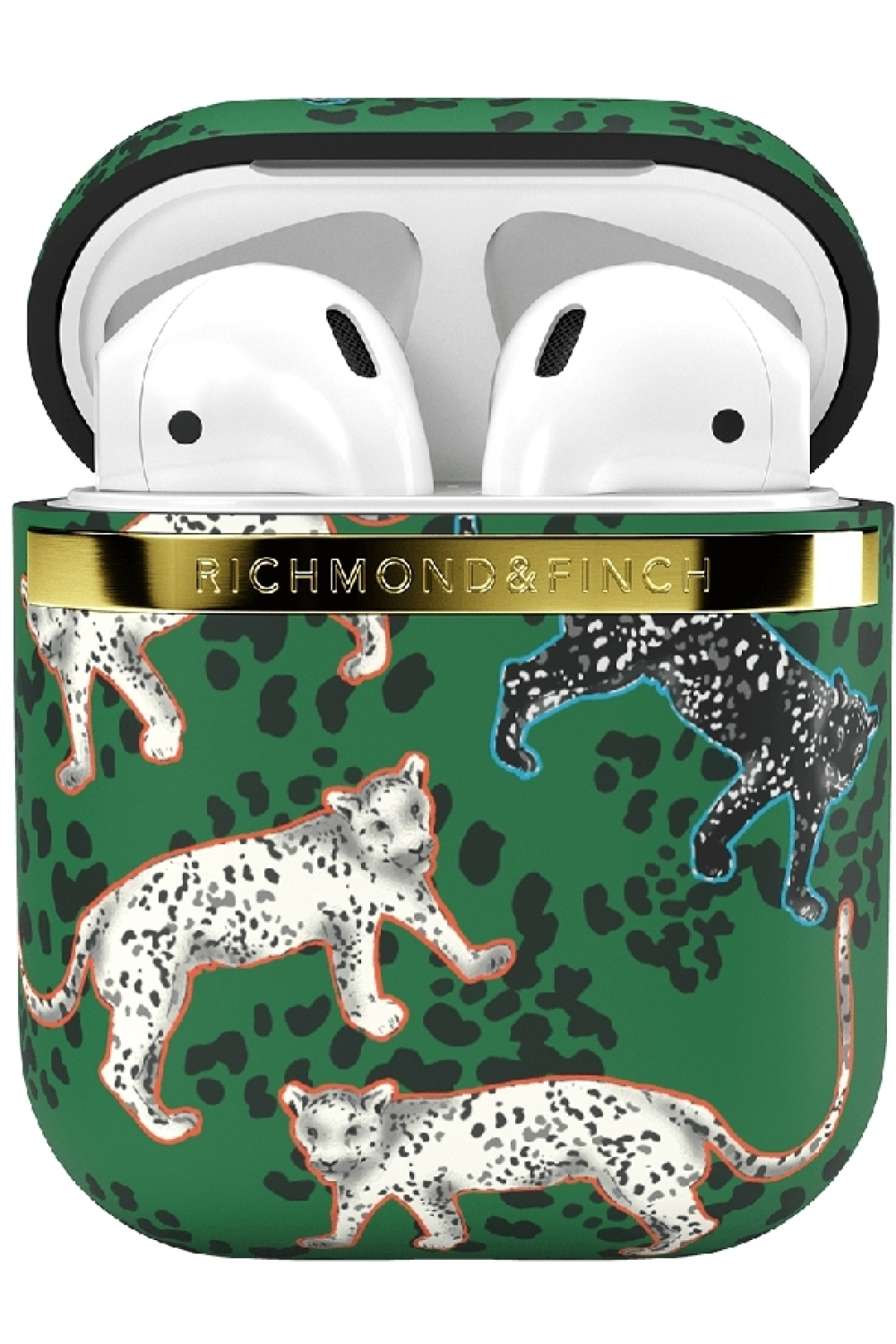 Richmond & Finch Freedom Series Apple Airpod Green Leopard/Gold