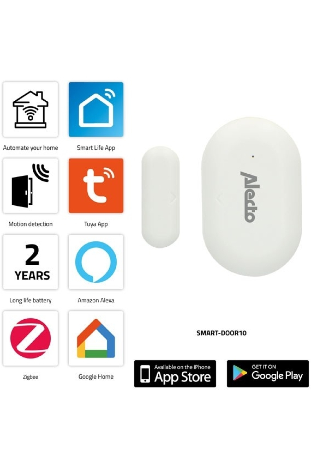 Alecto Smart Zigbee Window/Door Sensor White - Afbeelding 4