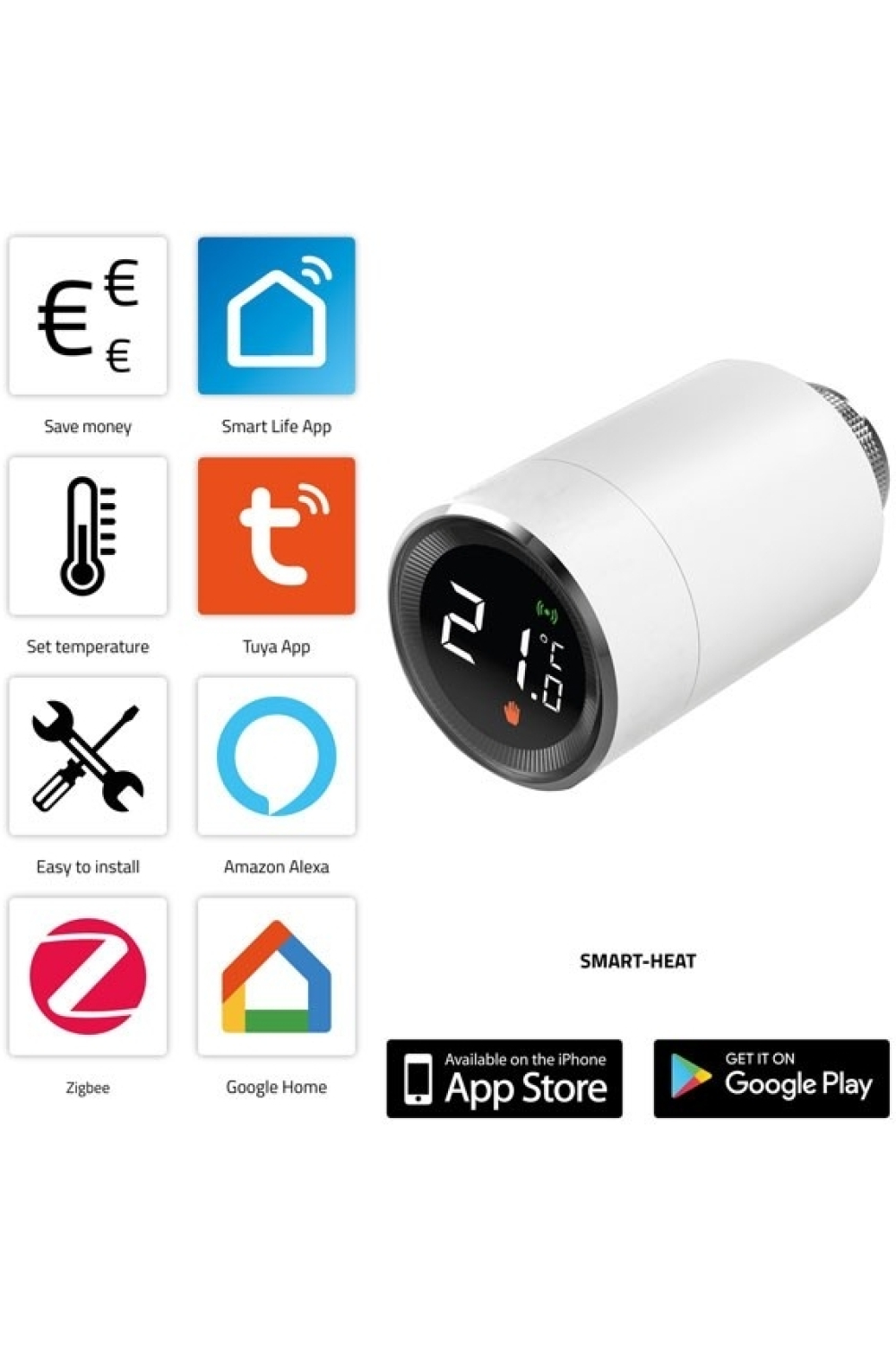 Alecto Smart Zigbee Radiator Thermostat White - Afbeelding 4