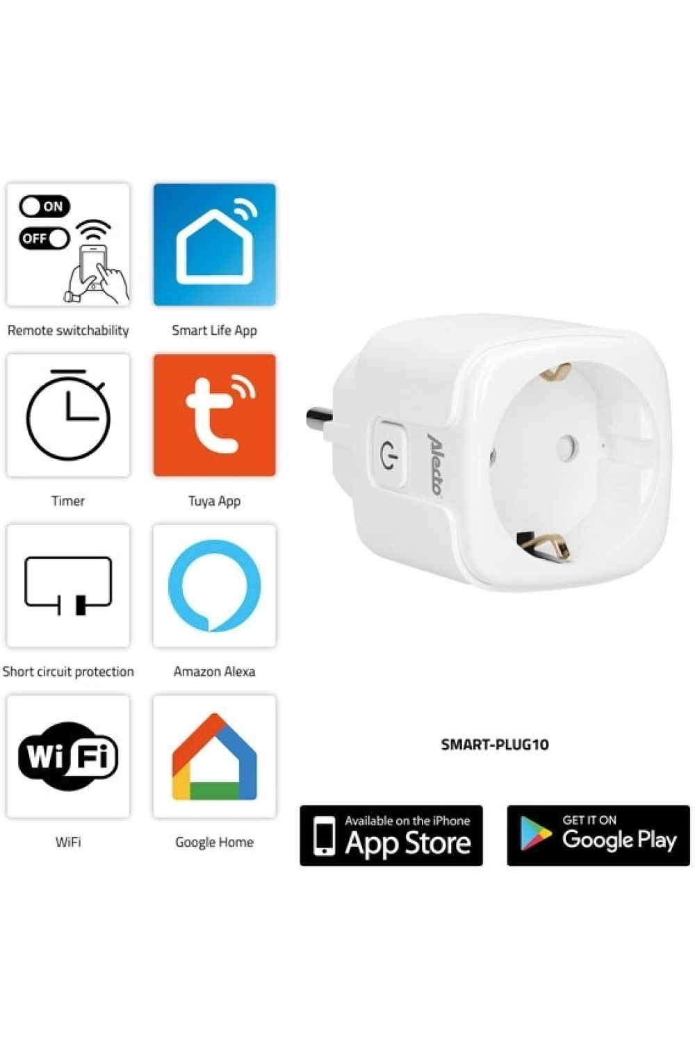 Alecto Smart Wifi Power Socket 16A White - Afbeelding 4