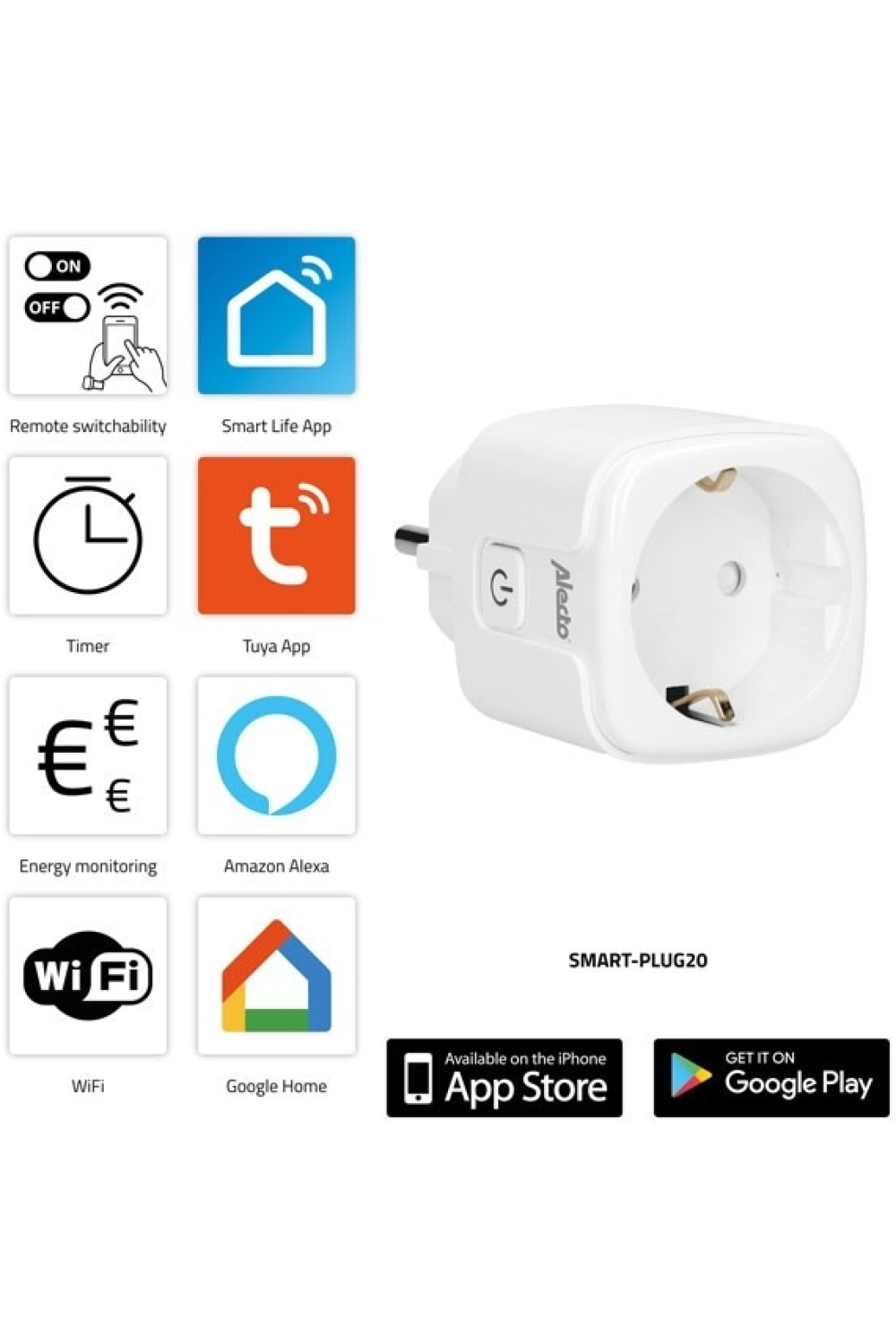 Alecto Smart Wifi Power Socket + Power Meter White - Afbeelding 4