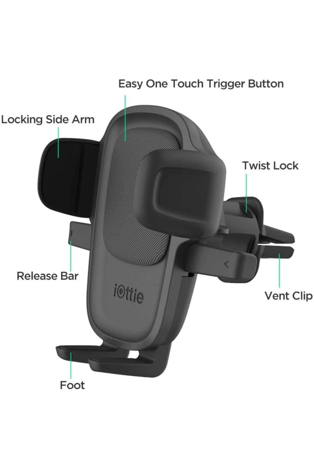 Iottie Easy One Touch 5 Air Vent Mount Black - Afbeelding 7