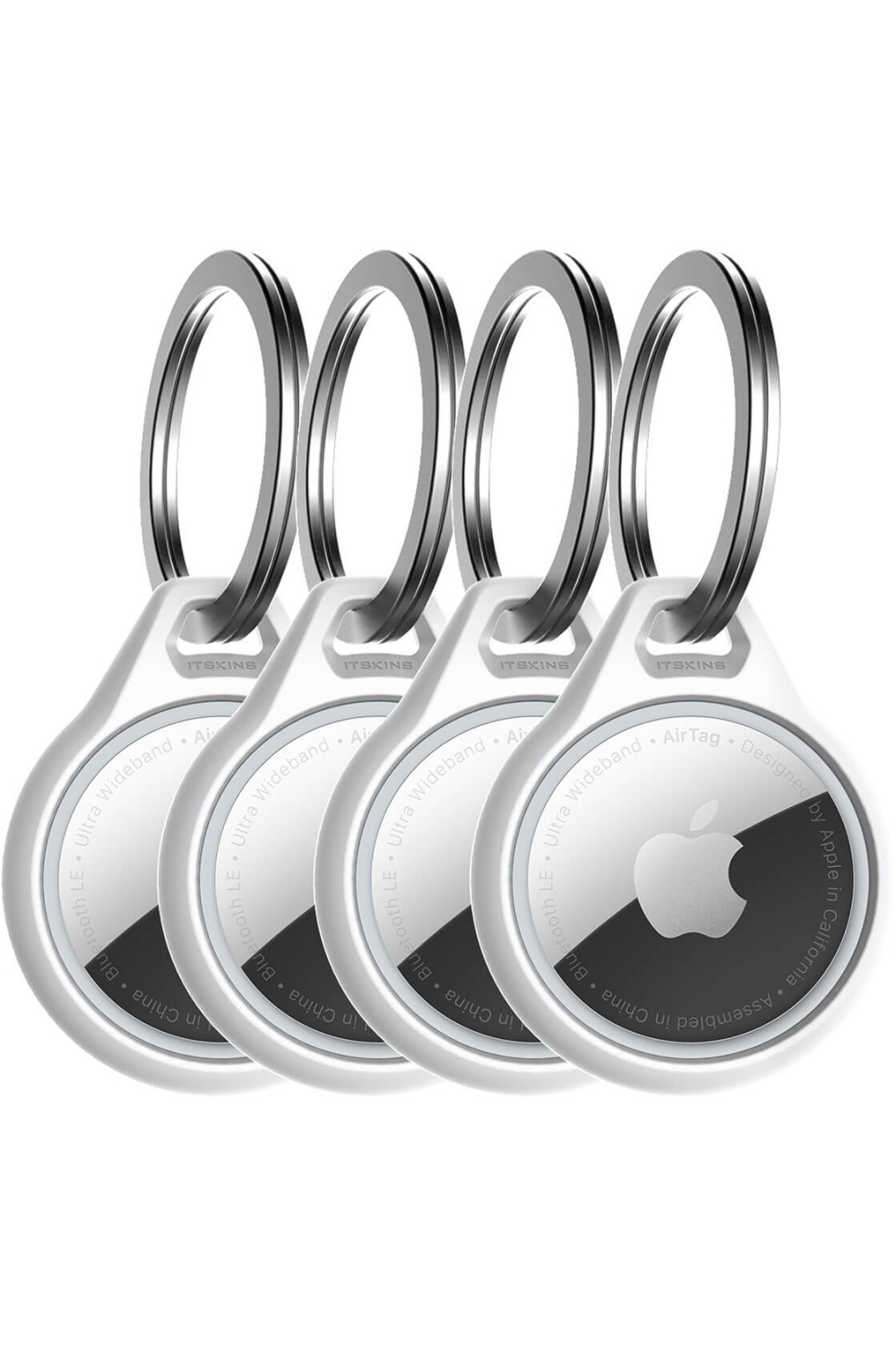 Itskins Level 2 Aircover Solid For Apple Airtag White (4-Pack)