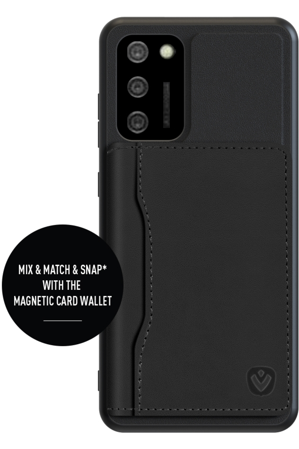 Valenta Leather Back Cover Snap Samsung Galaxy A02S Black - Afbeelding 12