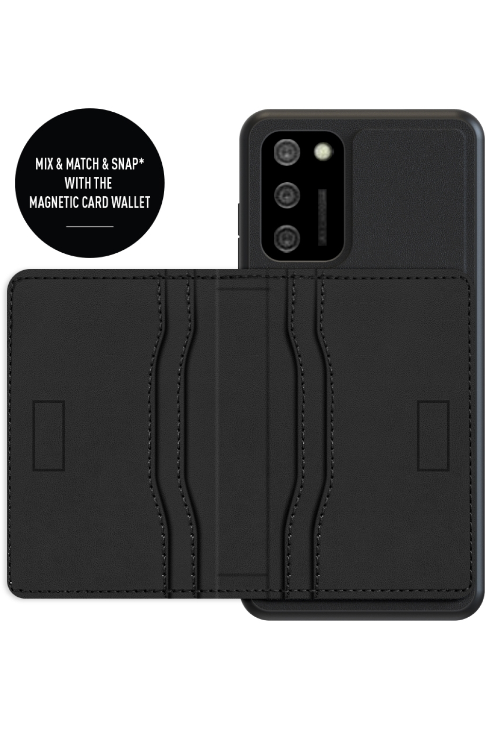 Valenta Leather Back Cover Snap Samsung Galaxy A02S Black - Afbeelding 13
