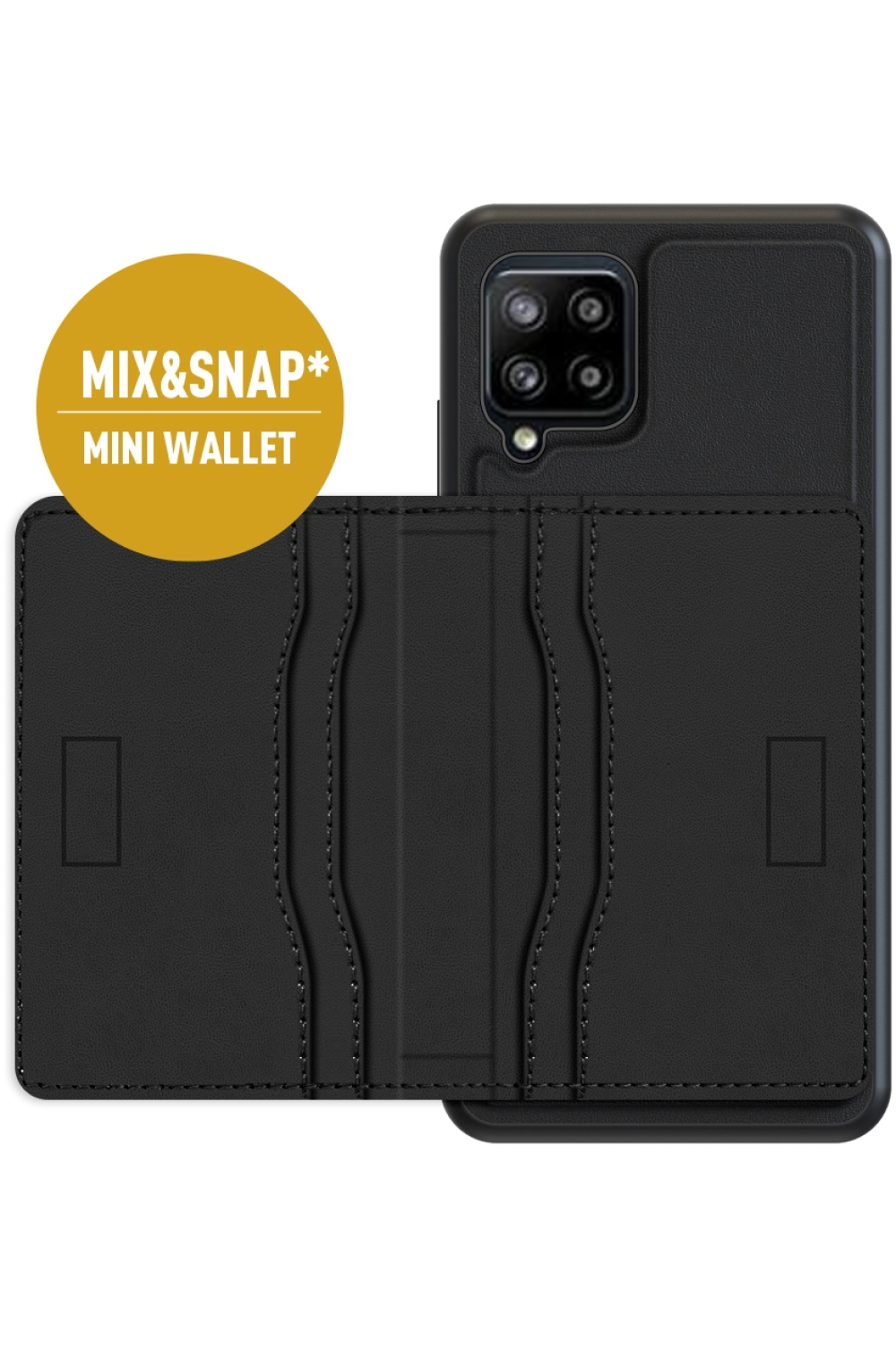 Valenta Leather Back Cover Snap Samsung Galaxy A42/A42 5G Black - Afbeelding 13
