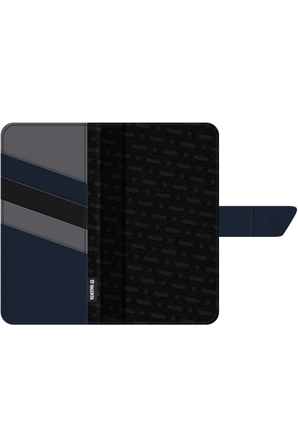 Valenta Leather Book Case Snap Universal Large Black - Afbeelding 5