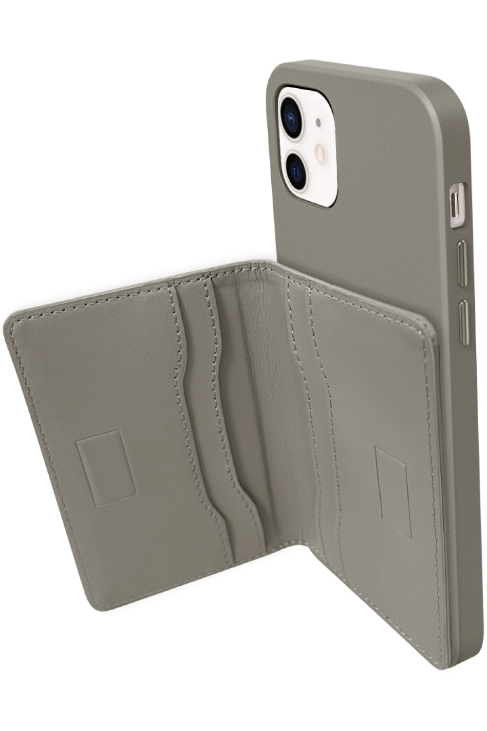 Valenta Leather Card Wallet Snap Grey - Afbeelding 7