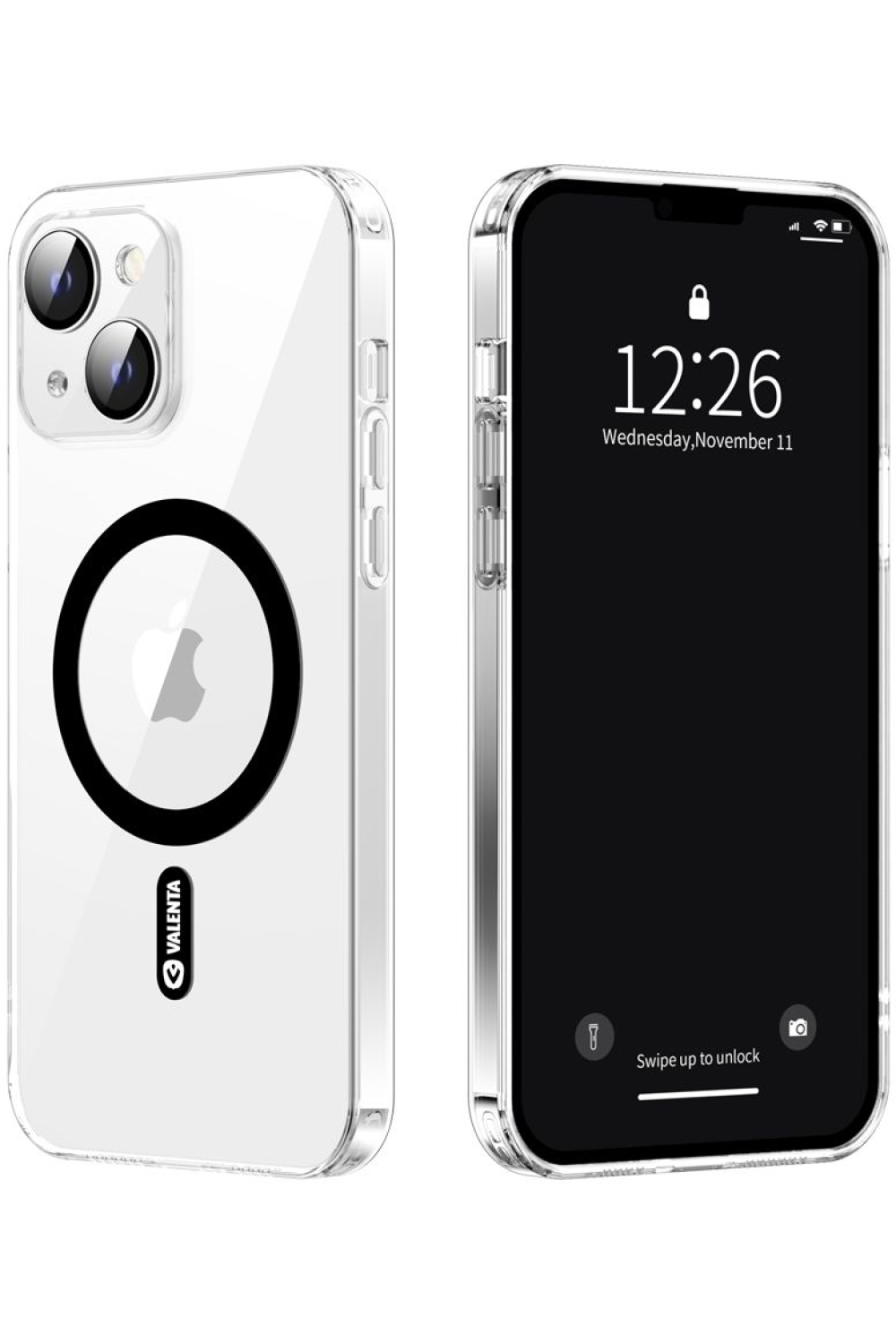 Valenta Tempered Glass Back Cover Magsafe Case Apple Iphone 14 Plus Clear