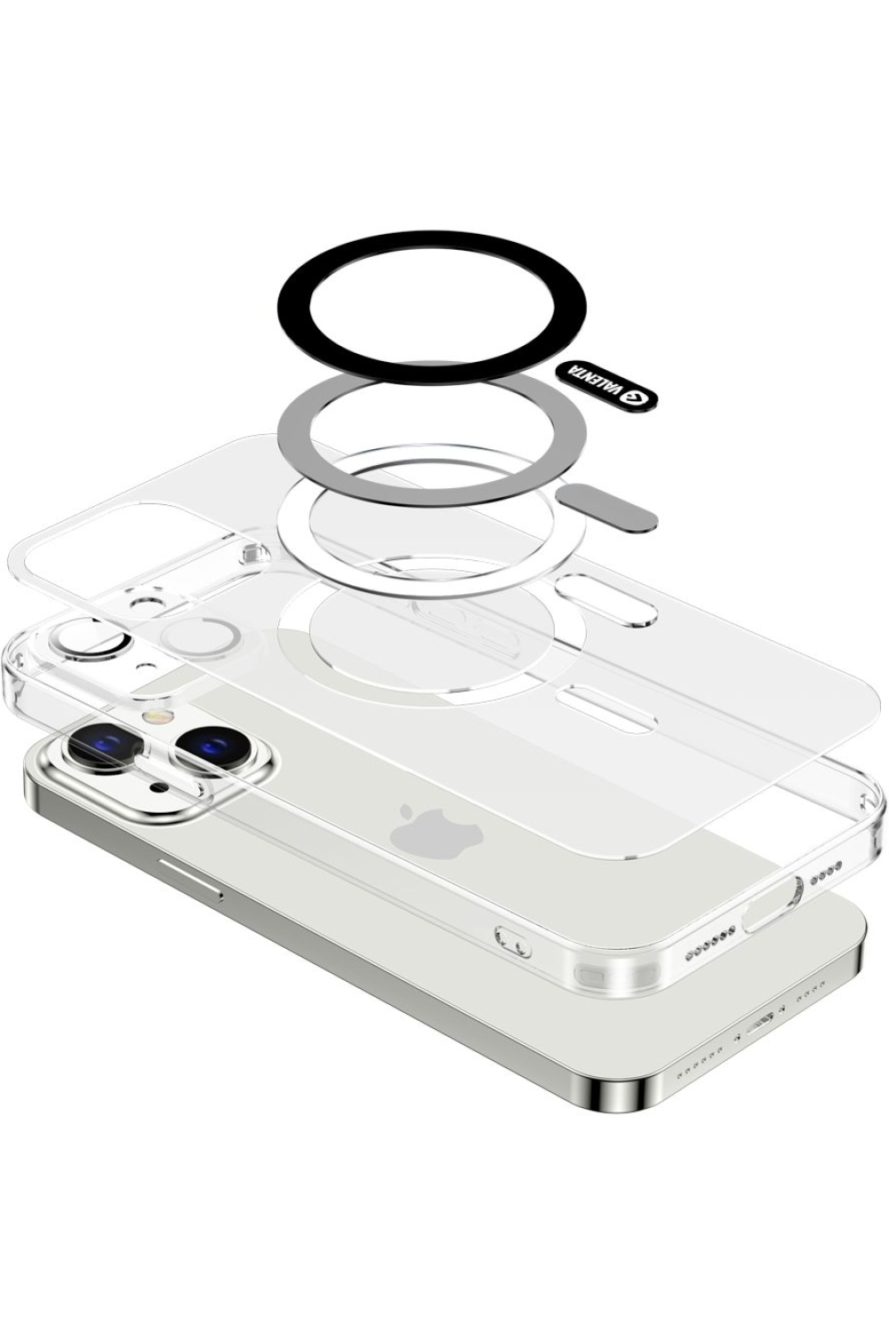 Valenta Tempered Glass Back Cover Magsafe Case Apple Iphone 14 Plus Clear - Afbeelding 7
