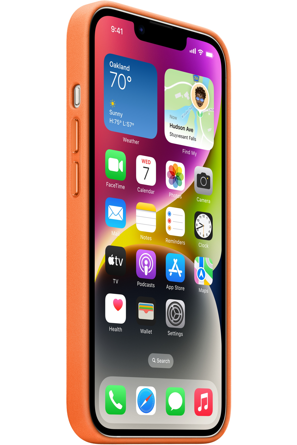 Apple Mpp83Zm/A Apple Leather Case With Magsafe Iphone 14 Orange - Afbeelding 3