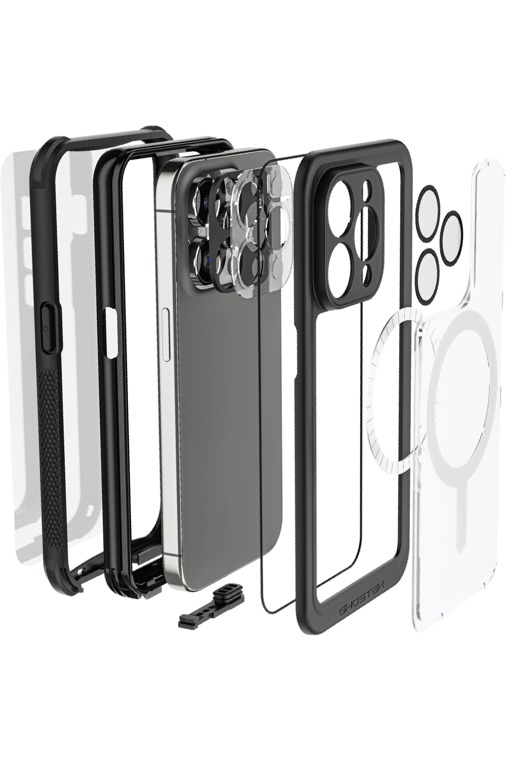 Ghostek Nautical Waterproof Magsafe Case + Belt Swivel Holster Apple Iphone 15 Pro Clear - Afbeelding 8