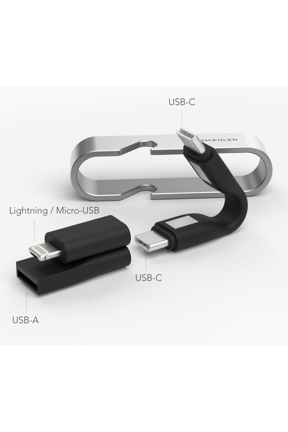 Vonmählen High Six 6In1 Fast Charging Cable Black/Silver - Afbeelding 2