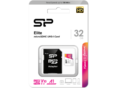Silicon Power Elite Micro Sdhc Incl. Sd Adapter 32Gb Uhs-1 U1 A1 V10 Class 10 Color