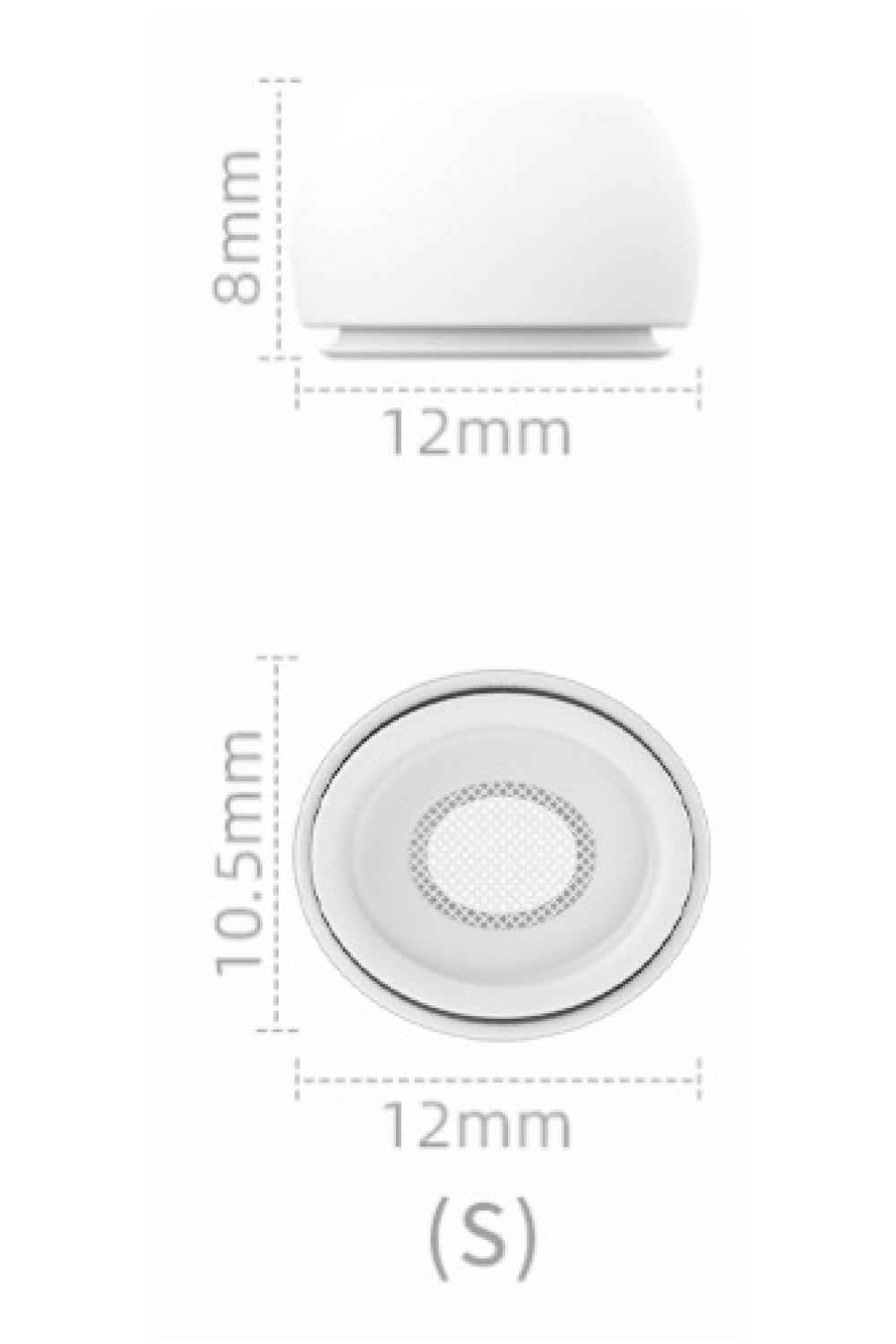 Xccess Silicon Replacement Ear Tips For Airpod Pro 1/2 Size S (1 Pair) White - Afbeelding 3