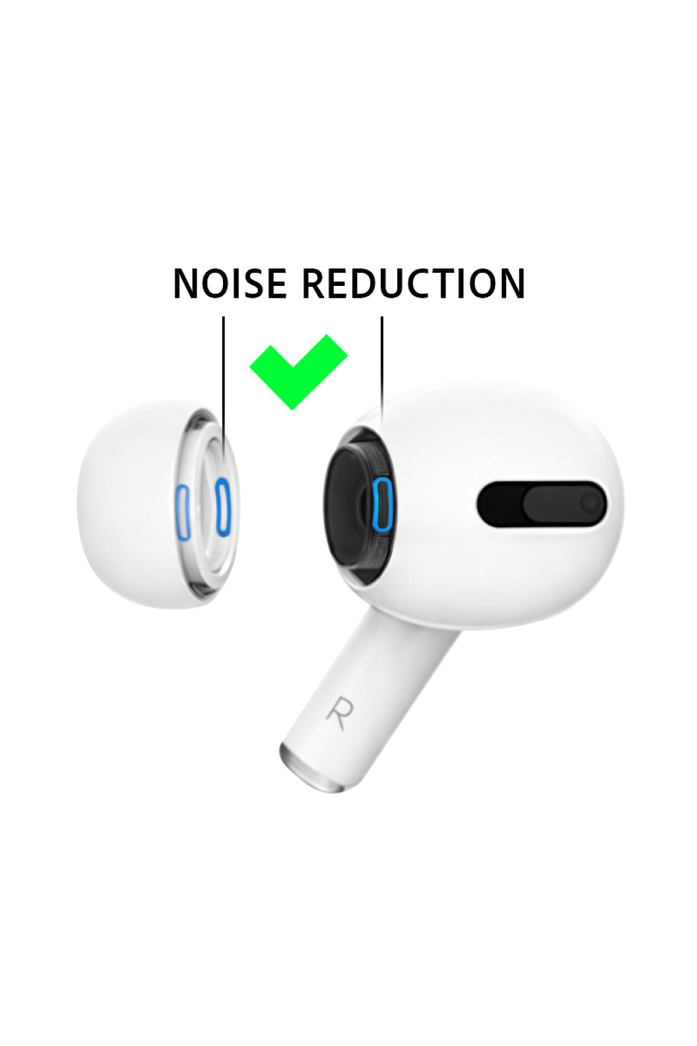 Xccess Silicon Replacement Ear Tips For Airpod Pro 1/2 Size S (1 Pair) White - Afbeelding 5