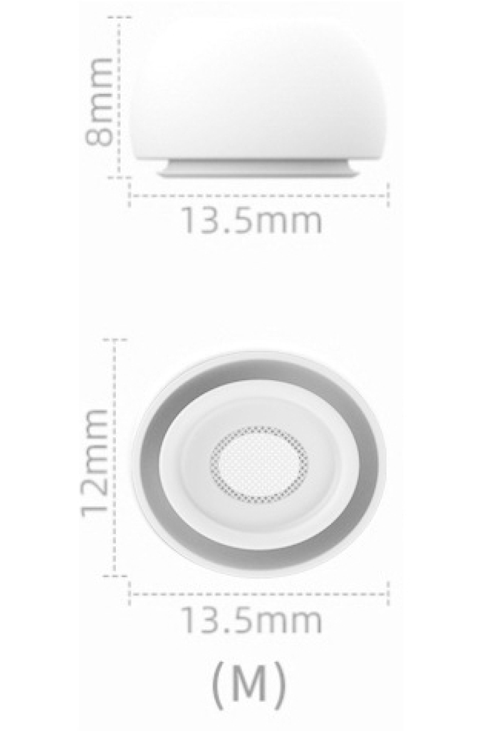 Xccess Silicon Replacement Ear Tips For Airpod Pro 1/2 Size M (1 Pair) White - Afbeelding 3