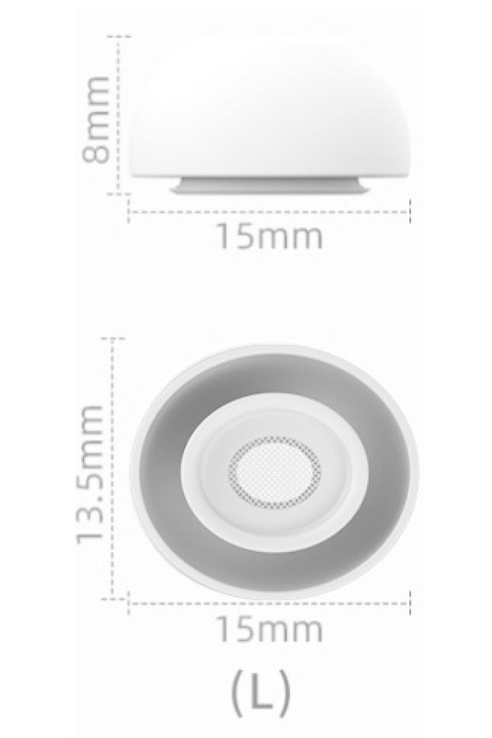 Xccess Silicon Replacement Ear Tips For Airpod Pro 1/2 Size L (1 Pair) White - Afbeelding 3
