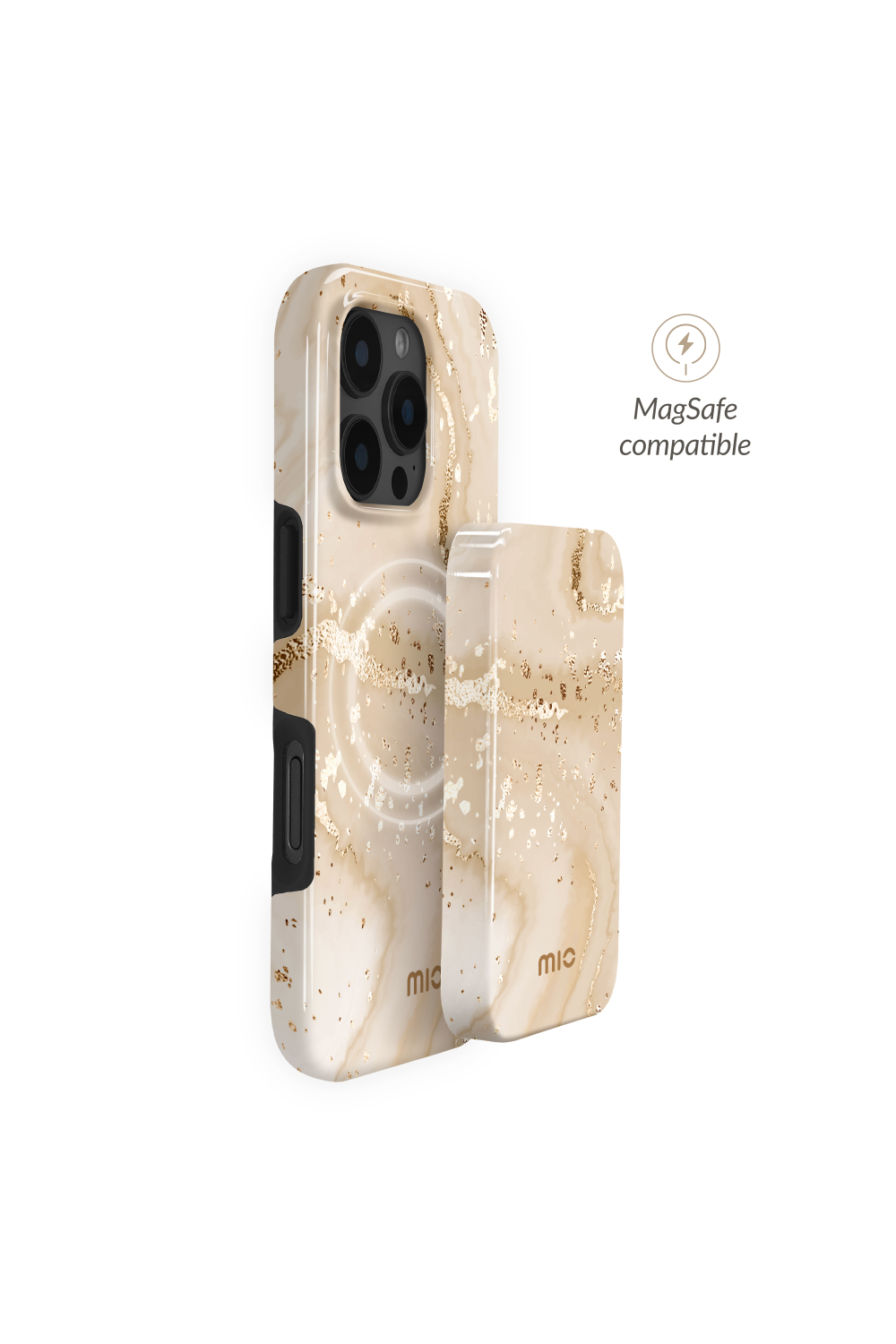 Mio By Mobilize Mio Powerbank 5000Mah With Double Sided Magsafe Compatibility Gold Marble - Glossy