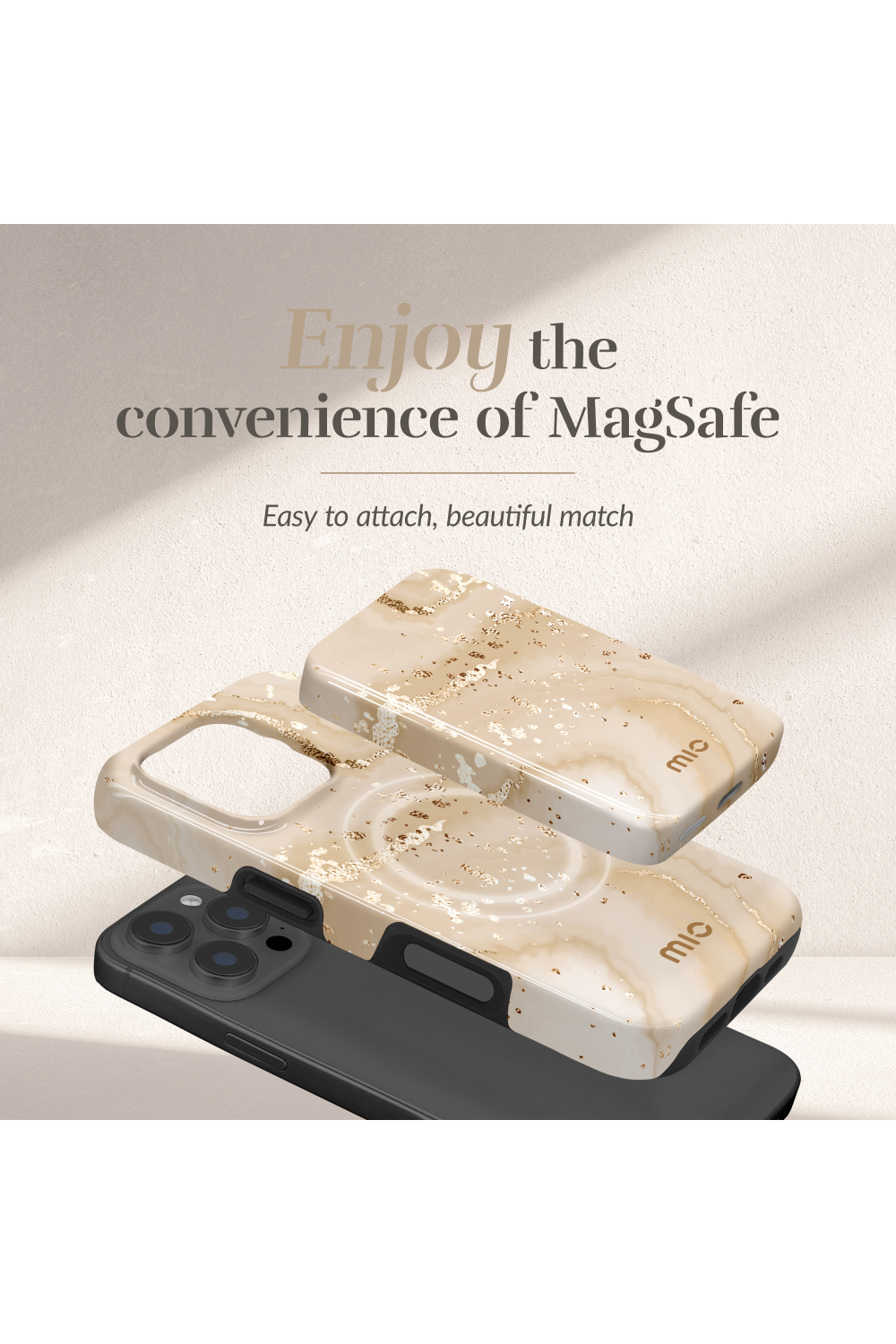 Mio By Mobilize Mio Powerbank 5000Mah With Double Sided Magsafe Compatibility Gold Marble - Glossy - Afbeelding 3